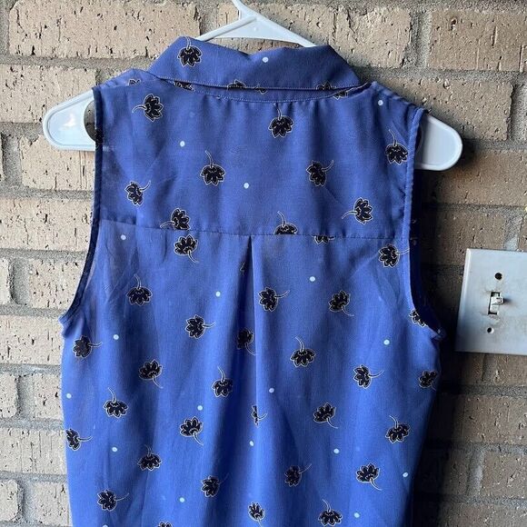 CAbi Crossover Blouse Vivid Violet Floral Print Draped Front Sheer Top Size S - Picture 5 of 14